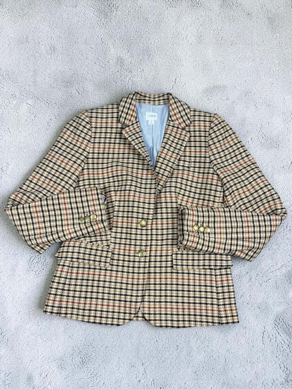 J.Crew Plaid Wool Blend Blazer Jacket